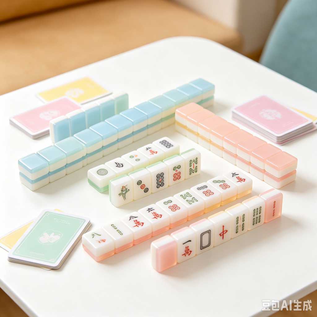 vivid color print mahjong set